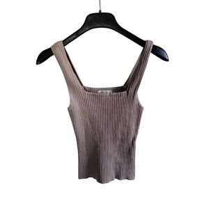 Ribbed Brown Tank Top